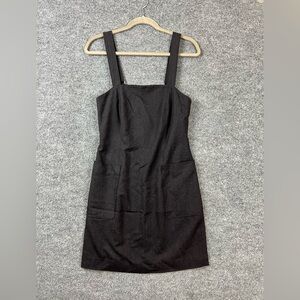 LBD Club Monaco Mini Dress‎ Size 00 Black Wool Adjustable Straps